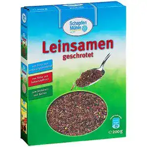 Leinsamen Schapfenmühle geschrotet, 11 x 200 g Packung