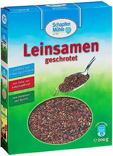 Leinsamen Schapfenmühle geschrotet, 11 x 200 g Packung