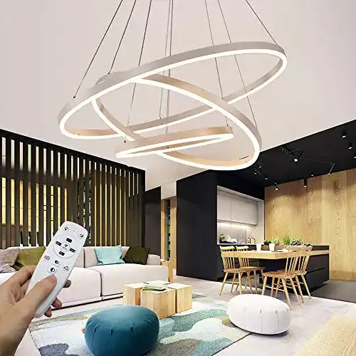 LED-Pendelleuchte STARRYOL Modern, 3-Ringe-Kollektion, weiß