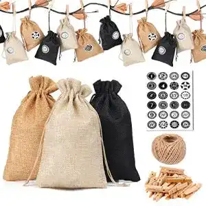 Jutesack KATELUO 24 Stücke Adventskalender Stoffbeutel