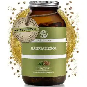 Hanföl-Kapseln QIDOSHA ® Hanfsamenöl Kapseln, 180 Stk im Glas