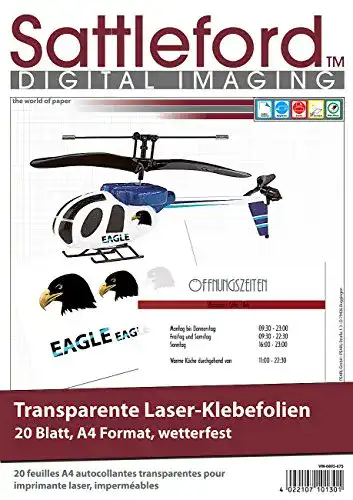 Transferfolie Laserdrucker Sattleford Drucker Folie: 20 Klebefolien