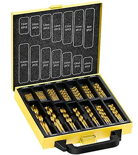 Titan-Bohrer Topec Metallbohrer Set, 108-teilige HSS Bohrer