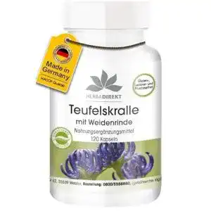 Weidenrinde-Kapseln HERBADIREKT Teufelskralle Kapseln