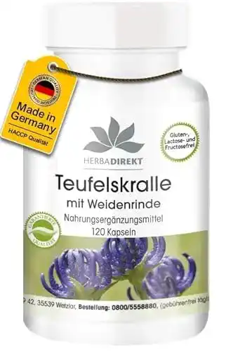 Weidenrinde-Kapseln HERBADIREKT Teufelskralle Kapseln