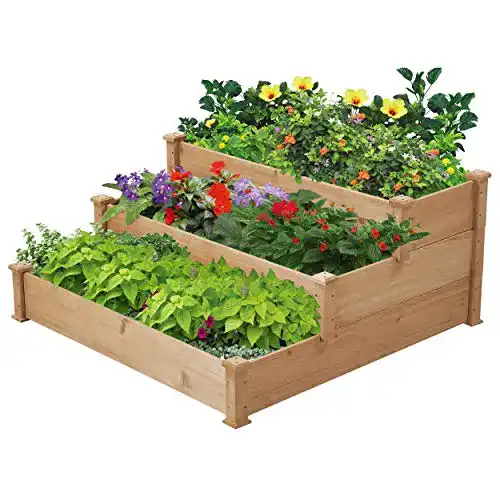 Stufen-Hochbeet Yaheetech 3 stufiges Hochbeet Holz