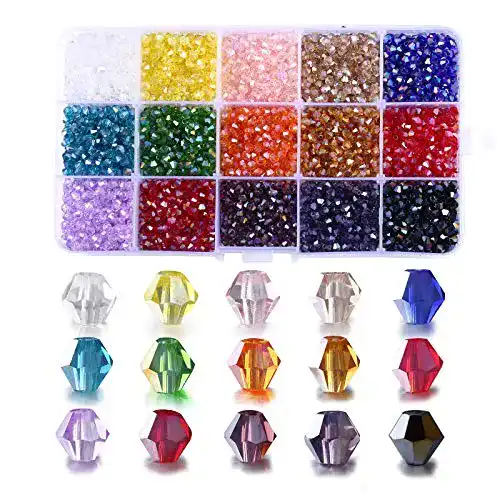 Glasperlen FANGZHIDI für Armbänder, 2 mm, Doppelkegel, 4500 Stück