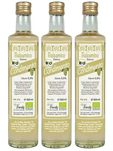 Balsamico bianco direct&friendly Bio Condimento, 3 x 500 ml