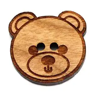 Kinderknöpfe NaturSchatulle Holzknöpfe Motiv Teddy 5 Stück
