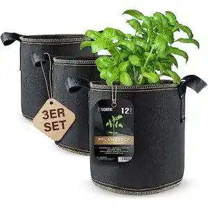Pflanzsack DIYer aus Vliesstoff – 3 Gallonen, ca. 12 Liter – 3er Pack