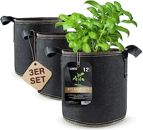 Pflanzsack DIYer aus Vliesstoff – 3 Gallonen, ca. 12 Liter – 3er Pack