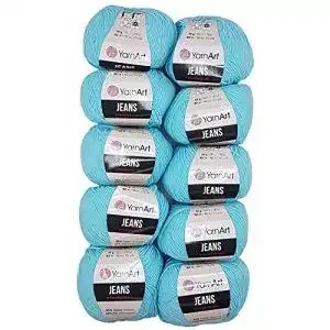 Yarnart-Wolle YarnArt 10 x 50g Strickwolle Jeans einfarbig