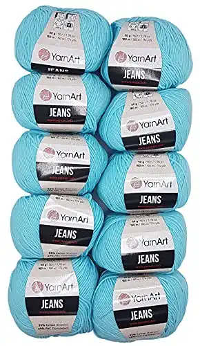 Yarnart-Wolle YarnArt 10 x 50g Strickwolle Jeans einfarbig