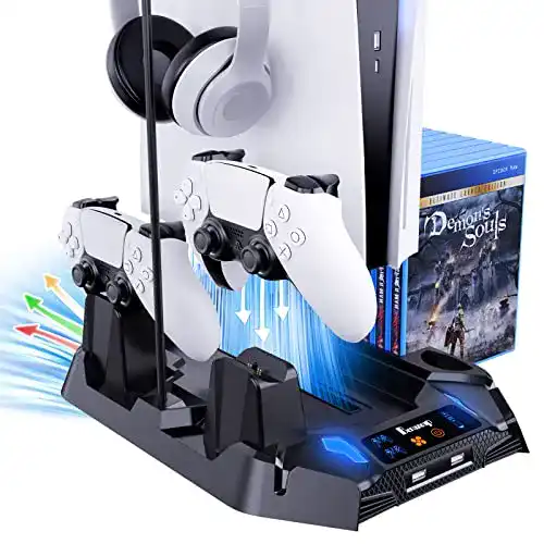 PS5-Standfuß Benazcap PS5 Standfuß mit Lüfter, PS5 Zubehör