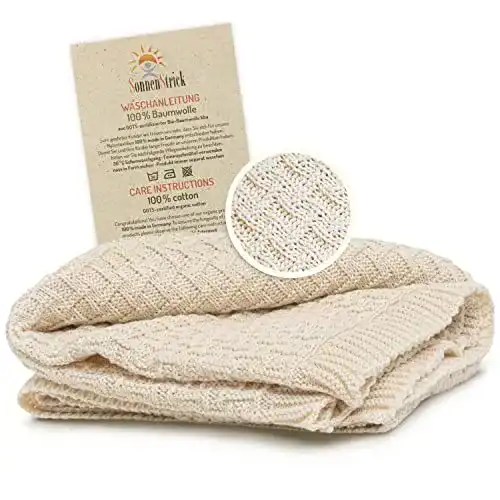 Babydecke Sonnenstrick 3009002 Strickdecke, Bio Baumwolle