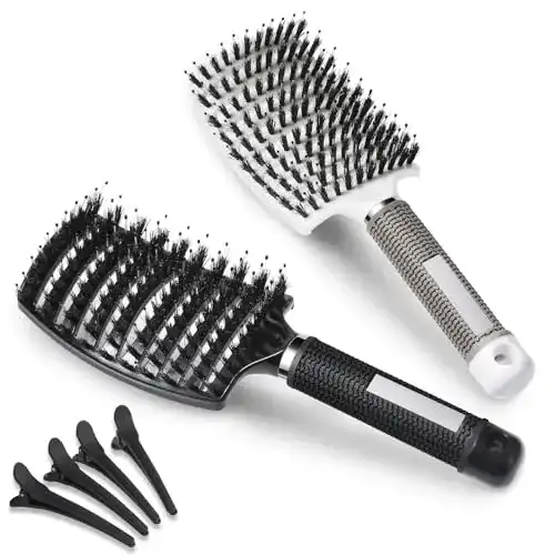 Haarbürste-Wildschweinborsten Lictin 2 PCS Haarbürste