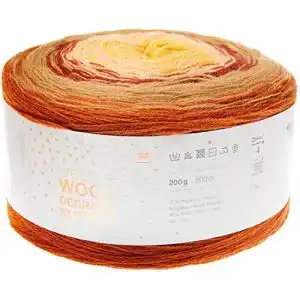 Rico-Wolle Rico creative Wool Degrade Super 6 Rot-Senf Fb. 17