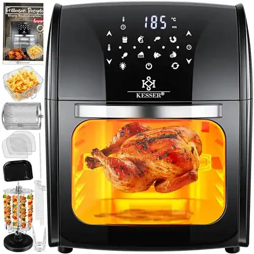 Heißluftfritteuse mit Drehkorb KESSER ® XXL Airfryer 9in1