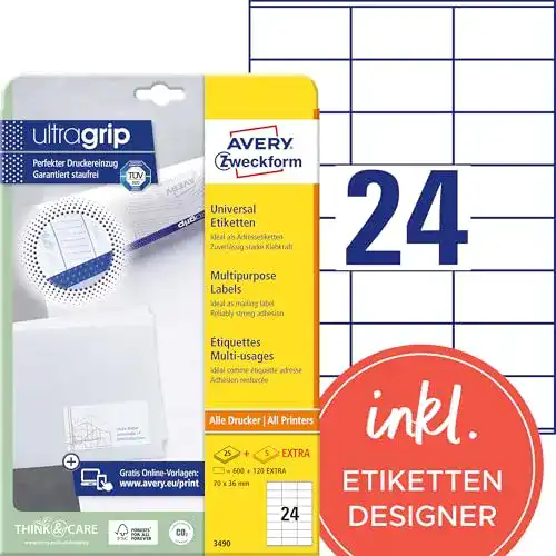 Etiketten AVERY Zweckform 3490 Adressaufkleber