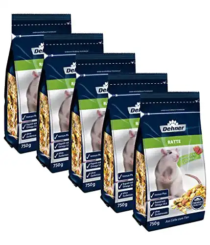 Rattenfutter Dehner Premium Nagerfutter, 5 x 750 g
