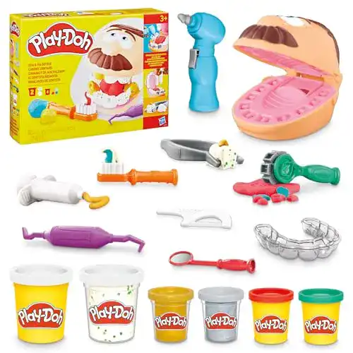 Play-Doh Play-Doh Zahnarzt Dr. Wackelzahn, 10 Knetwerkzeuge