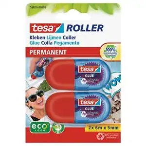 Kleberoller tesa 2x Mini, permanent, ecoLogo 6m:5mm