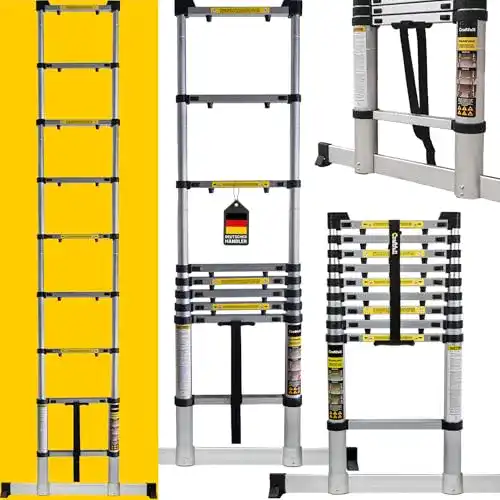 Aluleiter Craftfull Aluminum SOFT CLOSE Teleskopleiter, Tragetasche