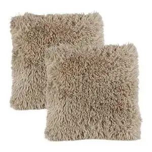 Sofa-Kissen Relaxdays Flauschige Kissen, 2er Set, 40×40 cm