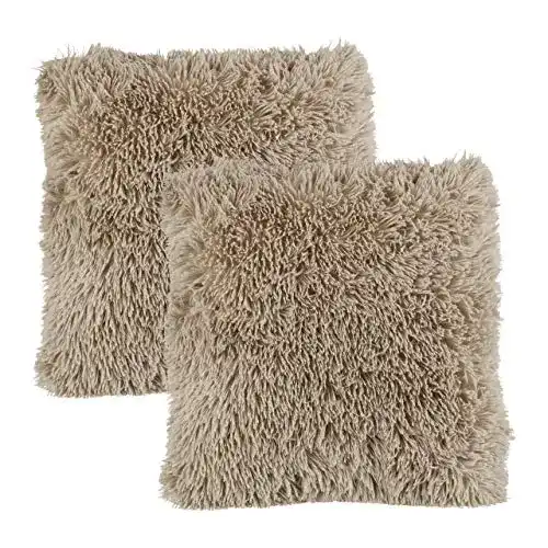 Sofa-Kissen Relaxdays Flauschige Kissen, 2er Set, 40×40 cm