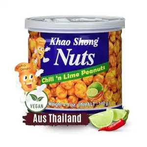 Erdnüsse Khao Shong Chili ‘n Lime Peanuts, Chili & Limette 140 g