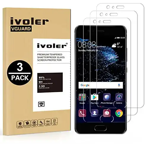Huawei-P10-Panzerglas ivoler, 3 Stück Panzerglas Schutzfolie