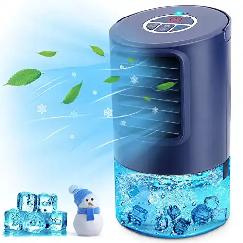 Raumkühlung RenFox Mini Luftkühler, 5-in-1 Ventilator, Timer