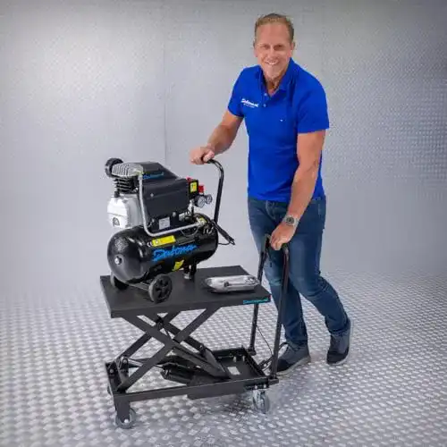 Hubtisch Datona Fahrbar, hydraulisch, Schwarz