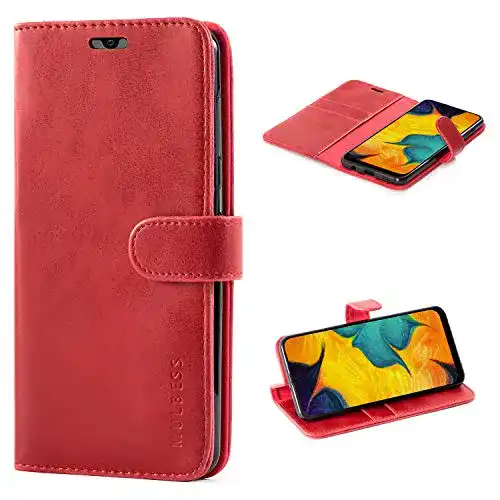 Samsung-Galaxy-A20-Hülle Mulbess, Leder, Vintage Flip