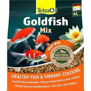 Fischfutter Tetra Pond Goldfish, 3in1 Mix mit Flocken, Sticks, 4 L