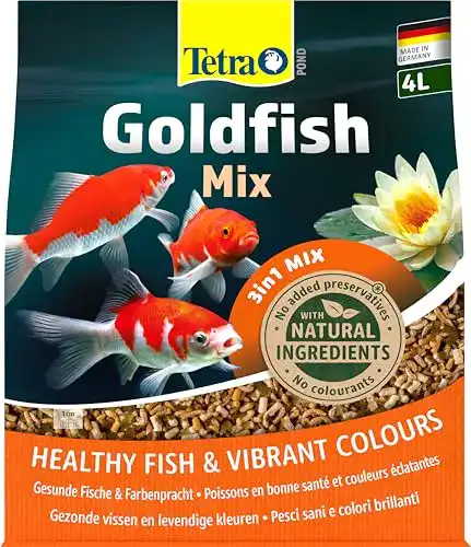 Fischfutter Tetra Pond Goldfish, 3in1 Mix mit Flocken, Sticks, 4 L