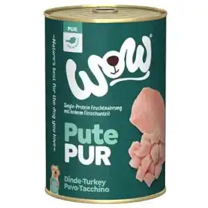 Wow-Hundefutter Wow PUR Protein Nassfutter mit Pute, 6x 400g