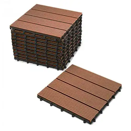 Terrassenplatte SAM Terrassen-Fliese WPC Kunststoff, 11er Spar Set