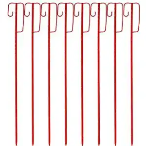 Absperrleinenhalter UvV rot lackierte Laterneneisen, Warnnandhalter
