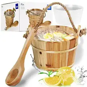 Saunakübel kela 26 Ø 21cm mit Holzkelle Fichte