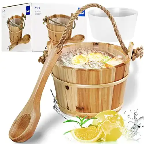 Saunakübel kela 26 Ø 21cm mit Holzkelle Fichte