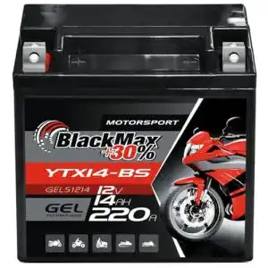 Motorradbatterie 12 V 14 Ah BlackMax YTX14-BS, GEL