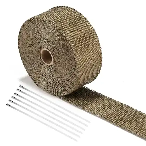 Hitzeschutzband LIHAO Basaltfaser Auspuffband 10M mit Kabelbinder