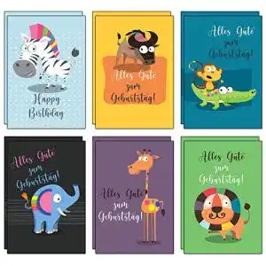 Geburtstagskarten the lazy panda card company 12 bunte und fröhliche Motive