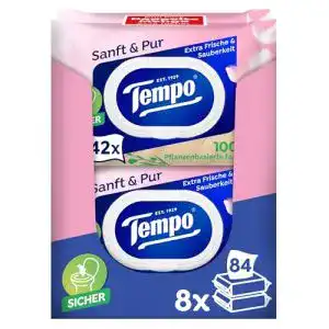 Tempo-Toilettenpapier Tempo, feucht, “Sanft & Pur” Megapack