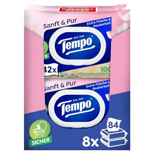 Tempo-Toilettenpapier Tempo, feucht, “Sanft & Pur” Megapack