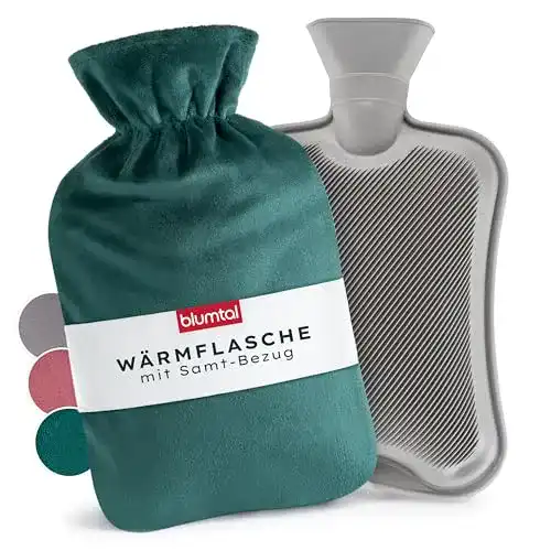 Wärmflaschen Blumtal Wärmflasche mit weichem Bezug – 1,8L