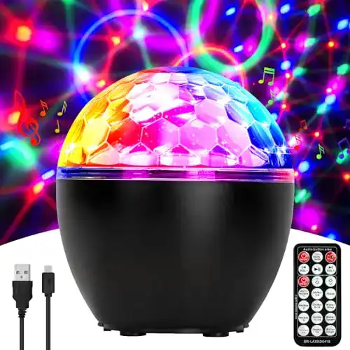 Discokugel Kinder ENONEO LED Discokugel Musikgesteuert