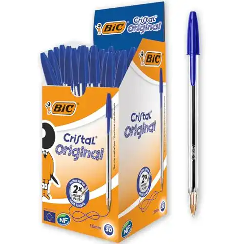 Die beste Kugelschreiber BIC Cristal Original, Blau, Strichstärke 0,4 mm, 50er 2026 Test Bestseller Kugelschreiber BIC Cristal Original, Blau, Strichstärke 0,4 mm, 50er