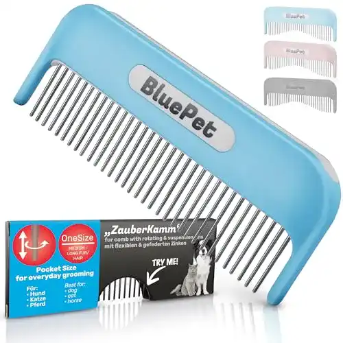 Hundekamm Bluepet ® Katzenkamm Zauberkamm für Langhaar